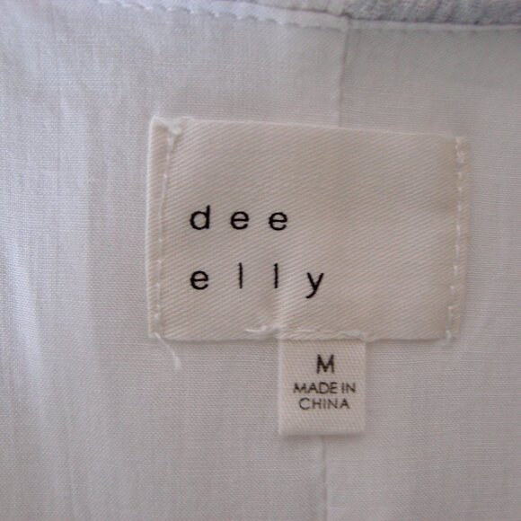 Dee Elly Dress Path to Paradise Blue White Embroidered Sleeveless Ruffle Medium - Picture 6 of 15